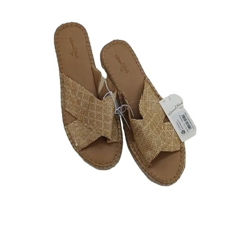 Universal Thread Sonya Sandals Womens 9.5 Woven Slide Tan